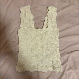american eagle cream yellow tank